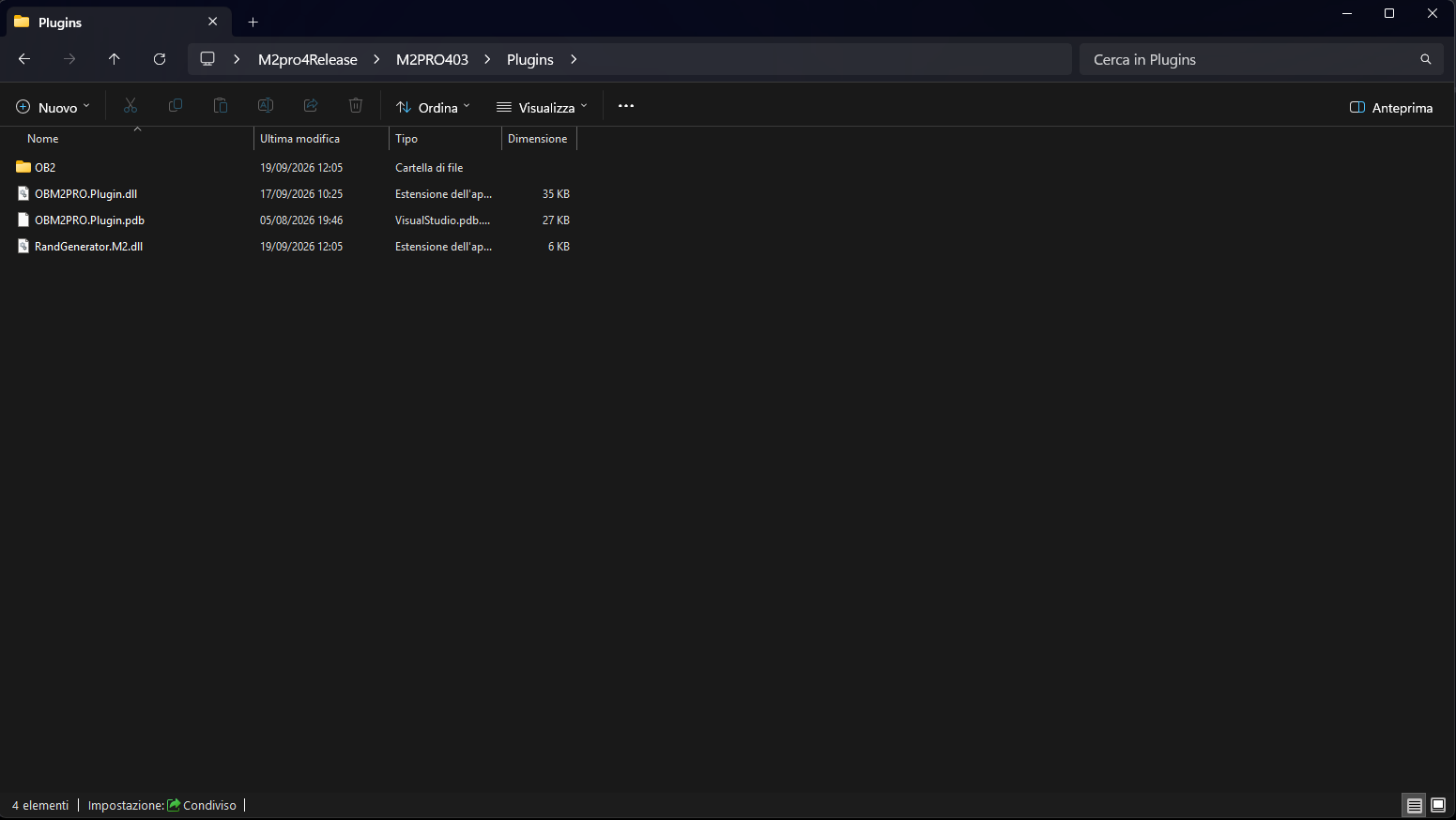 Produced files in the Plugins folder